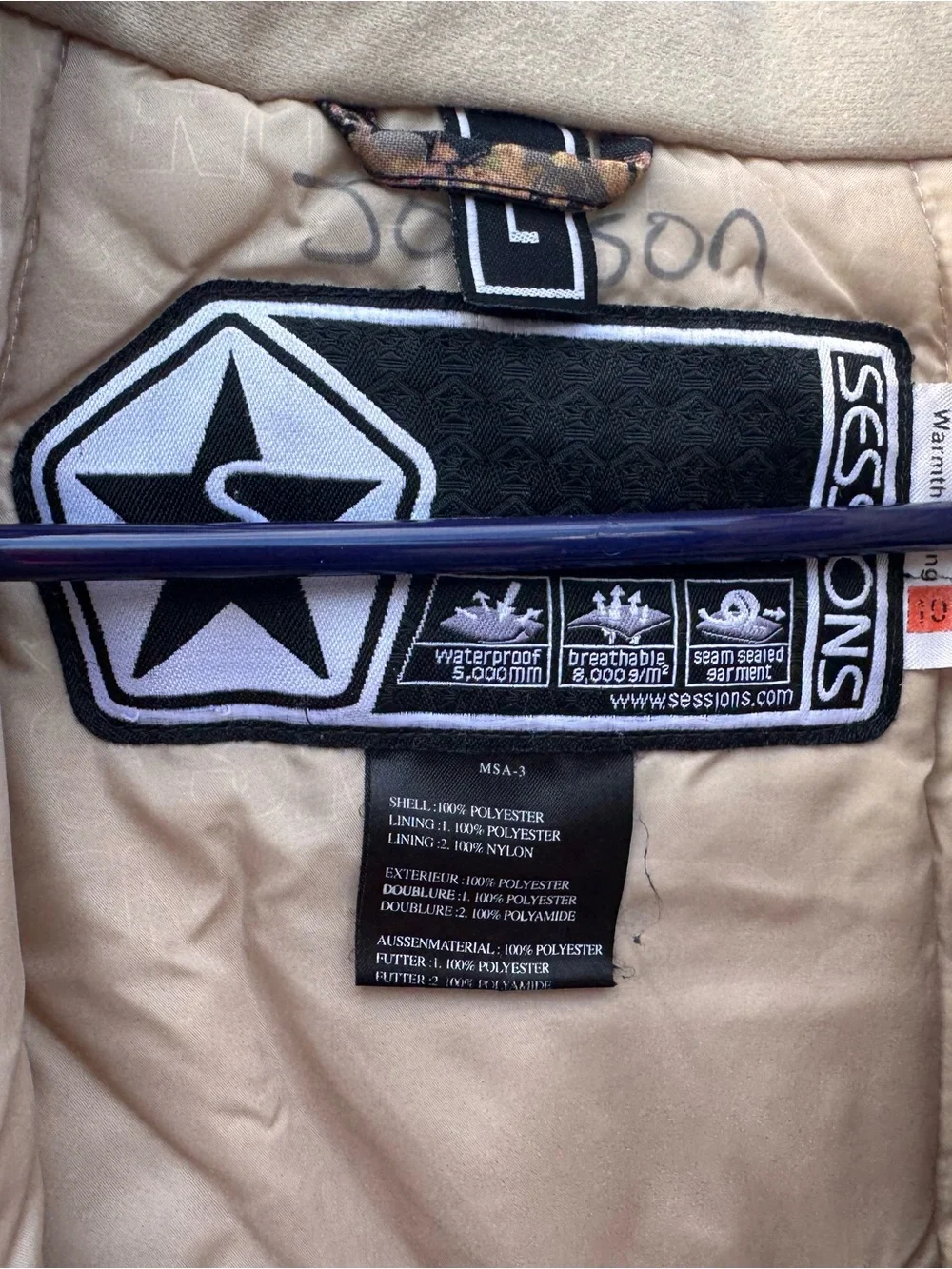 Sessions Boy’s 90s Vintage Inspired  Hooded winter Jacket - Black & Rust